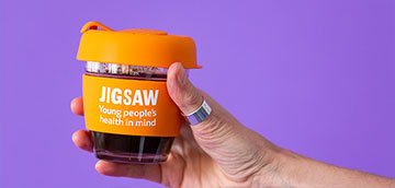 Jigsaw branded keepy cup