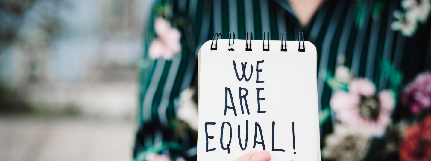 Disability Pride Flag. Five stripes, coloured red, yellow, white, blue and green on a dark grey background.