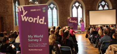 Picture of the My World Survey 2 banner at the event